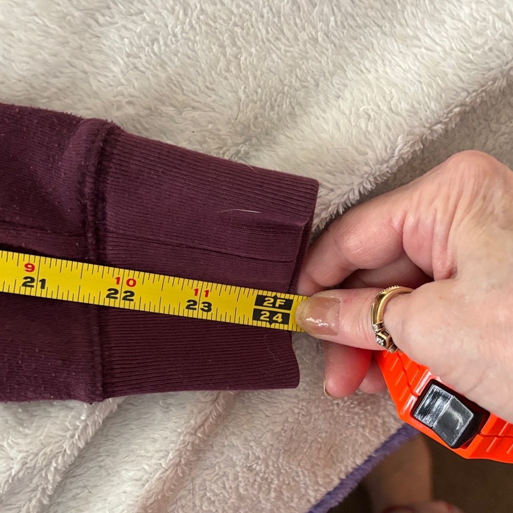 PINK Victoria's Secret Burgundy and White Quarter-Zip Pullover - Picture 8 of 15